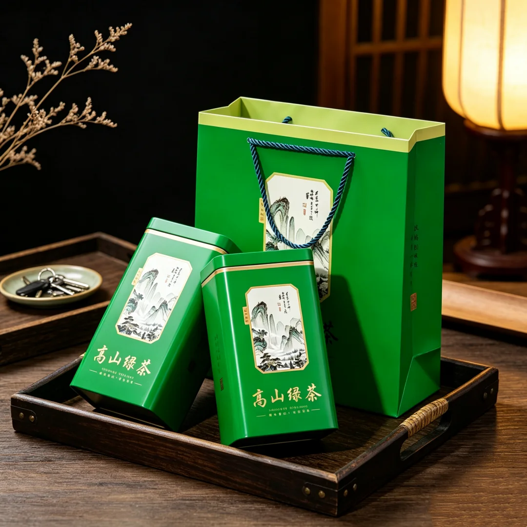 Chinese XinYang MaoJian,TaiPing HouKui Green Tea Set Zipper Bags AnJi White Tea LuAn GuanPian Universal Rectangular Tea Can