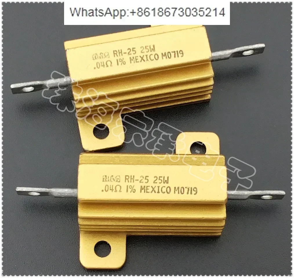 

10 шт. 0.04R 25W RH-25 0.04 Ом, проволочный резистор в алюминиевом корпусе, сопротивление 0.04 Ом