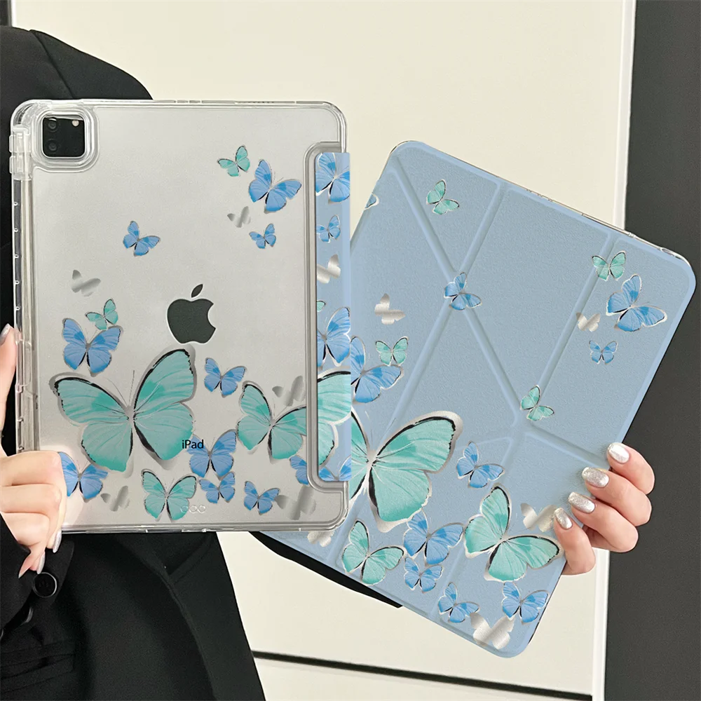 

Чехол Butterfly Smart Cover с держателем для карандашей для iPad A16 11th 10.2 Pro 11 9.7 Air11 10.9 10.5 Air 3 4 5 10th 9th 8th 7th Gen