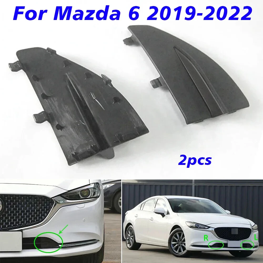 

1 Pair Lower Front Bumper Tow Hook Eye Covers Grille Caps For Mazda 6 2019-2022