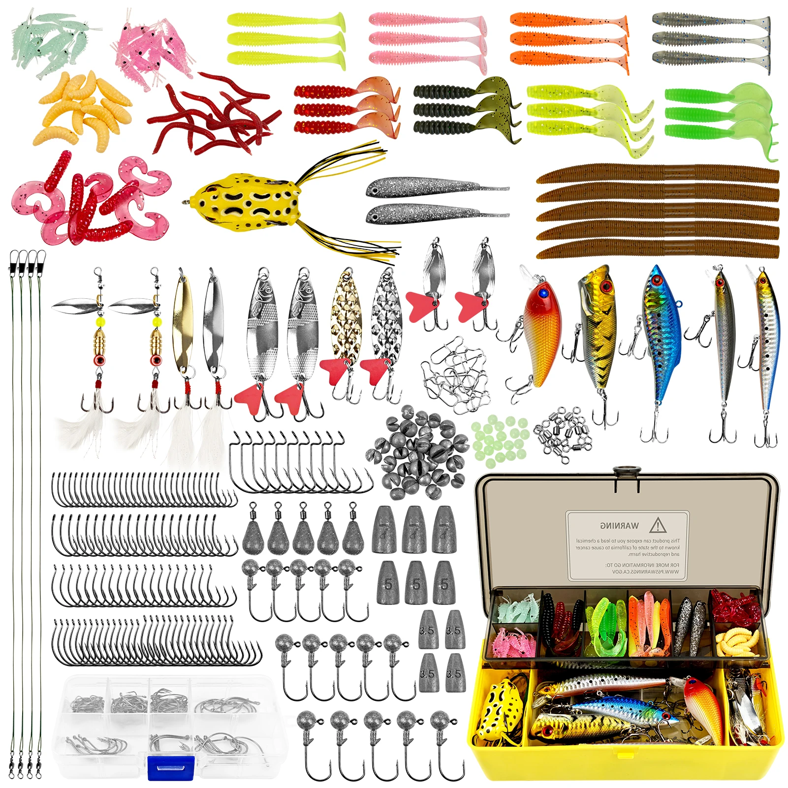 Kit de pesca FREE FISHER - Caja con vinilos, cucharillas y plomos