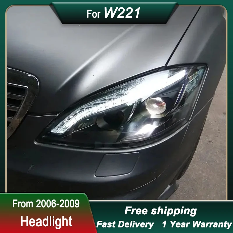 Car headlights for Benz W221 LED Head lamp 2006-2009 S300 S350 S500 S600 Head Lamp Drl Projector Lens Automotive Accessories