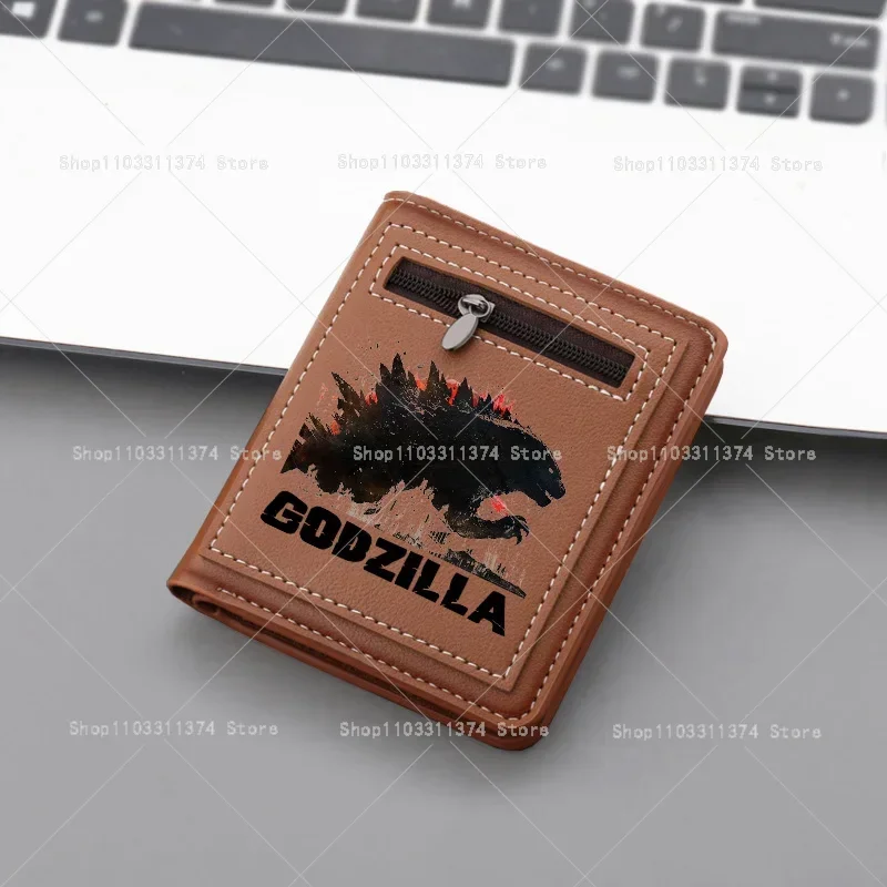 Godzillas Wallet Zipper Short Coin Purse Peripheral Multi Slot Card Holder Bag Vintage Mini Wallets Cards Storage Package Purse