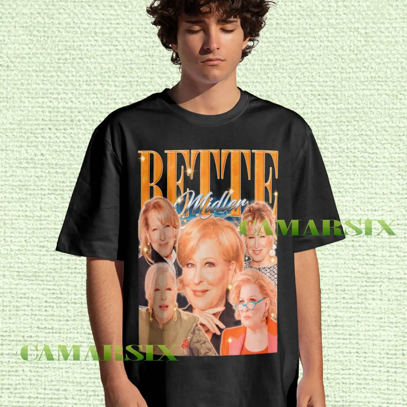 Vintage Bette Midler Bootleg T shirt Retro 90s Fan Casual  Top vintage Washed Versatile homme Breathable Top For Everyday Wear