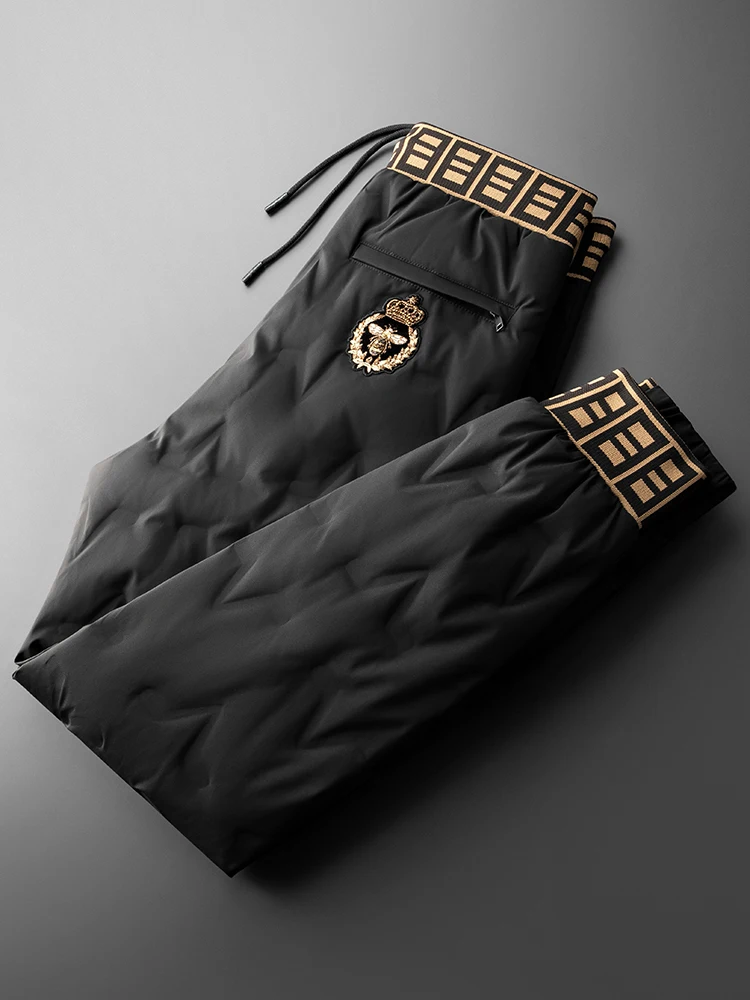 Pantalones de invierno Thiened para hombre, plumón de ganso blanco, ajustados, resistentes al viento, impermeables, informales, Faion Urban Sle