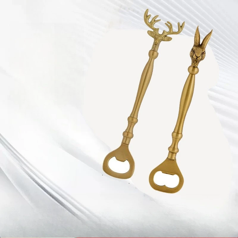 Retro Brass Bottle Opener Rabbit Elk Personality Creative Beer Screwdriver Light Luxury Household