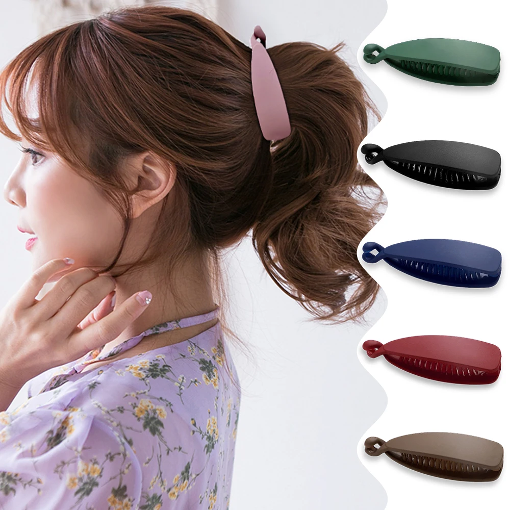 New Hair Clips for Women Solid Color Banana Clip Simple Hair Claws Barrettes Ponytail Holder Hairpins Fashion Hair Accessories