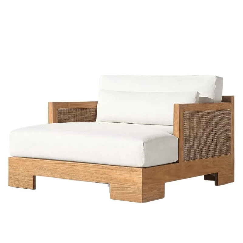 Lobby furniture Outdoor terrace Antiseptic teak sofa combination