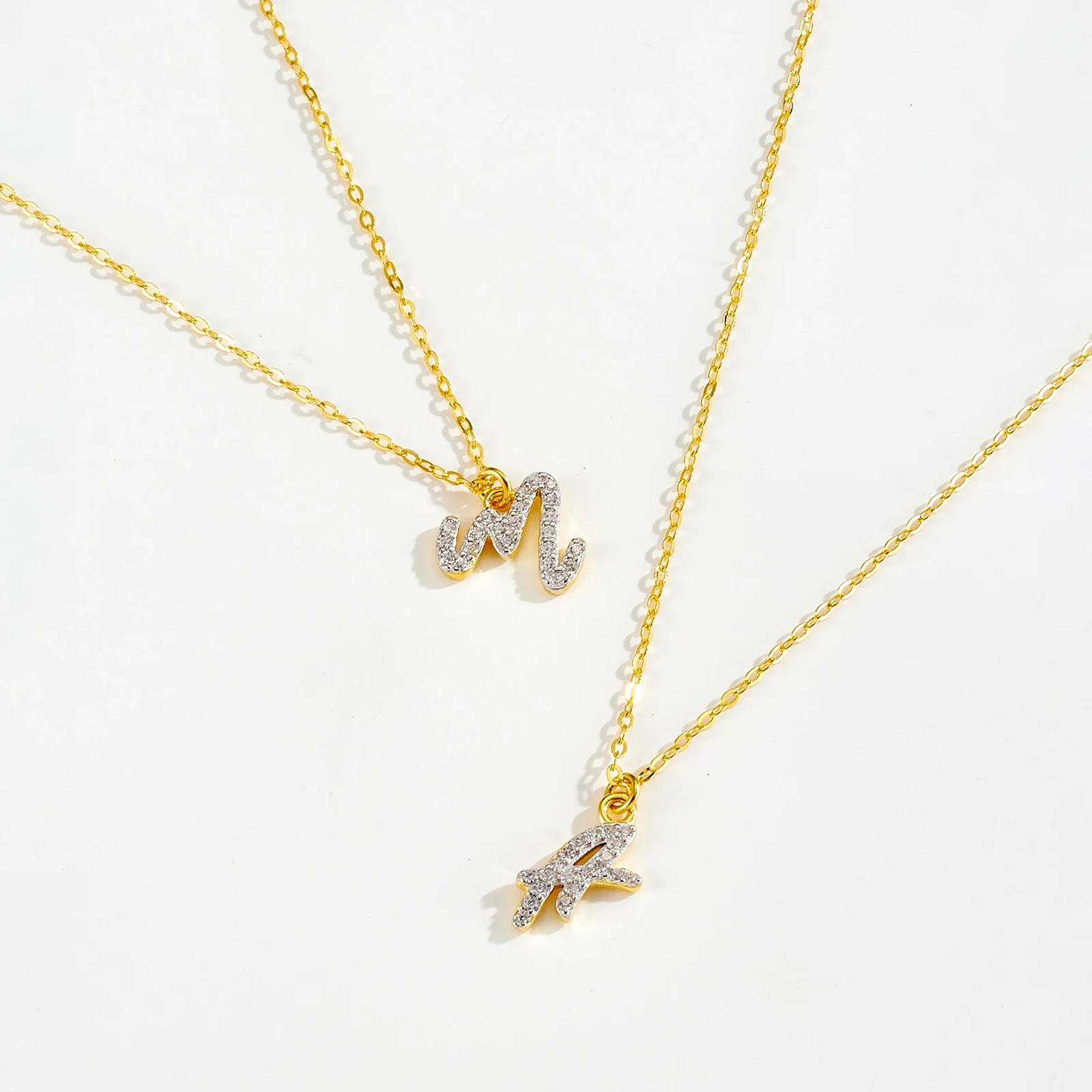 ANDYWEN 925 Silver Necklace, CZ Letter Pendant, Personalized Style Jewelry for Women, Gift Box Included, Versatile Everyday Wear