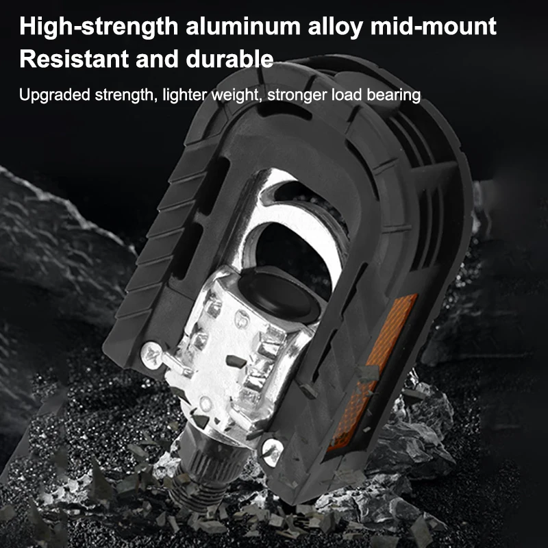 Hot Folding Bicycle Bike Pedals For Ebike With Reflective Strips Wide Flat Pedals,Aluminum Urban Cycling Pedals