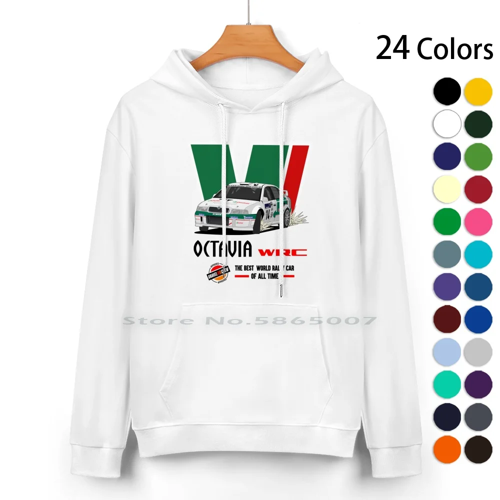 Octavia Wrc White Version Pure Cotton Hoodie Sweater 24 Colors Skoda Octavia Wrc Rallycar Racing The Gravel Crew Tgc World R5