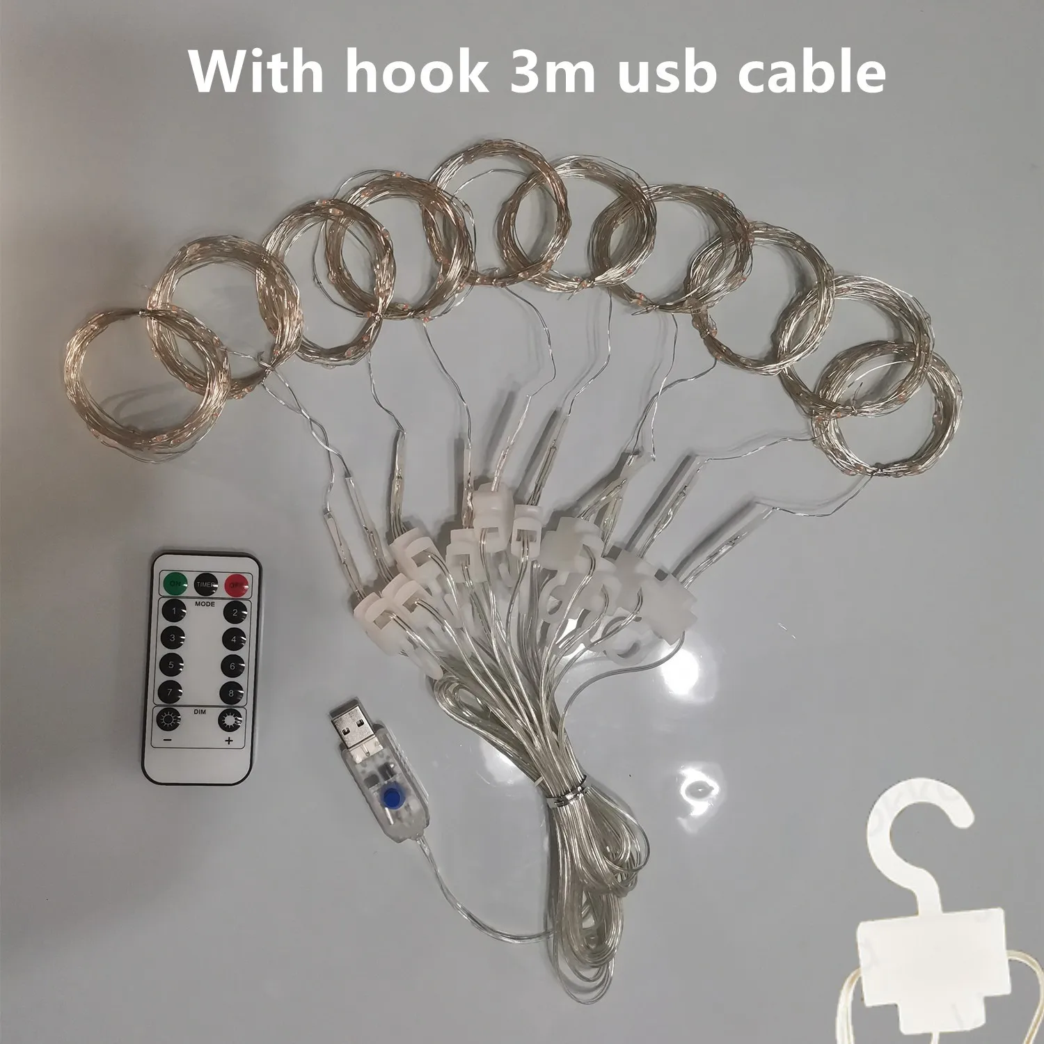 Curtain Lights For Bedroom Christmas Decoration LED String Light 3m Remote Control Holiday Wedding Window Garland New Year Decor