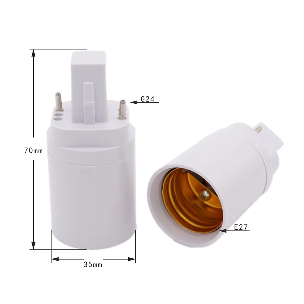 5 Pcs/Lot G24 To E27 Lamp Holder G24-E27 Lamp Base GX24 Lamp Head Converter Extended  Lamp Socket For LED Energy-saving Lamp