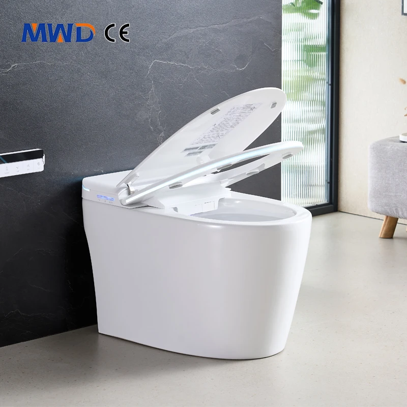 

MWD European CE Siphon Flush Smart Toilet With Built-in Water Tank Seat Heating Intelligent One Piece Commode P-trap/S-trap