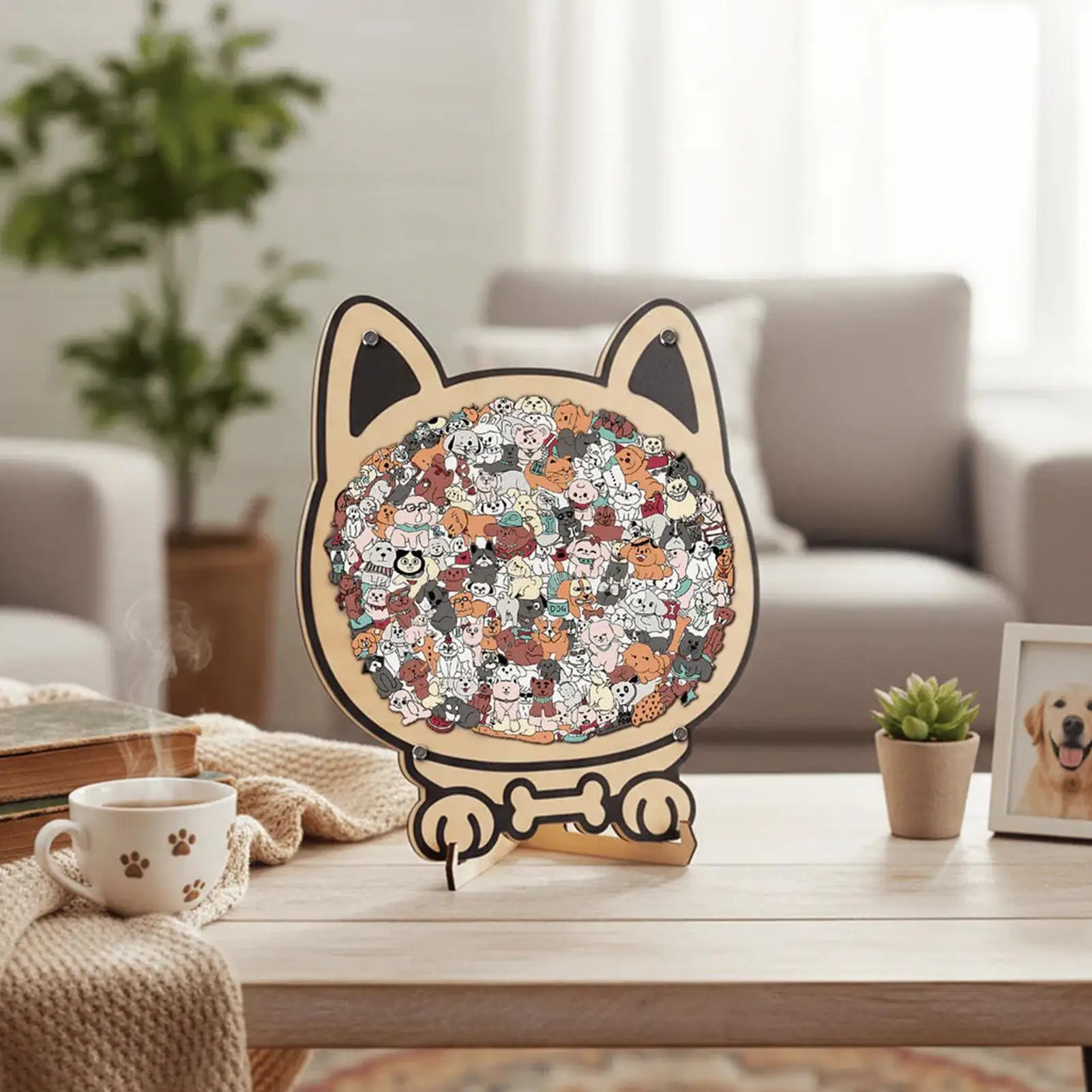 Houten puzzels voor volwassenen 135-delig uitdagingsspel in dierenvorm Houten puzzel in de vorm van een hond voor verjaardag, vakantie, educatief