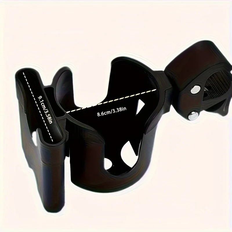 Portavasos universal 2 en 1 para cochecito con soporte para teléfono, portabotellas universal para accesorios de silla de ruedas y cochecito