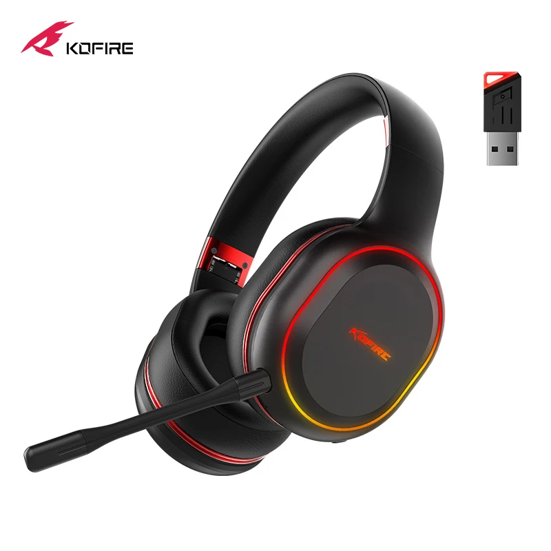 Kofire UG-05 Wireless Gaming Headset 2.4G Headphones ENC HD Mic RBG Light Vibration Bluetooth Headphone Gamer PS4 PS5 PC Switch