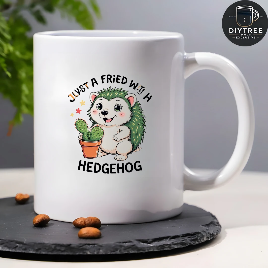 11オンスの漫画風ハリネズミマグカップ、子供用冷温両用カップ、クリスマスプレゼント、家族・オフィス用マグカップ
