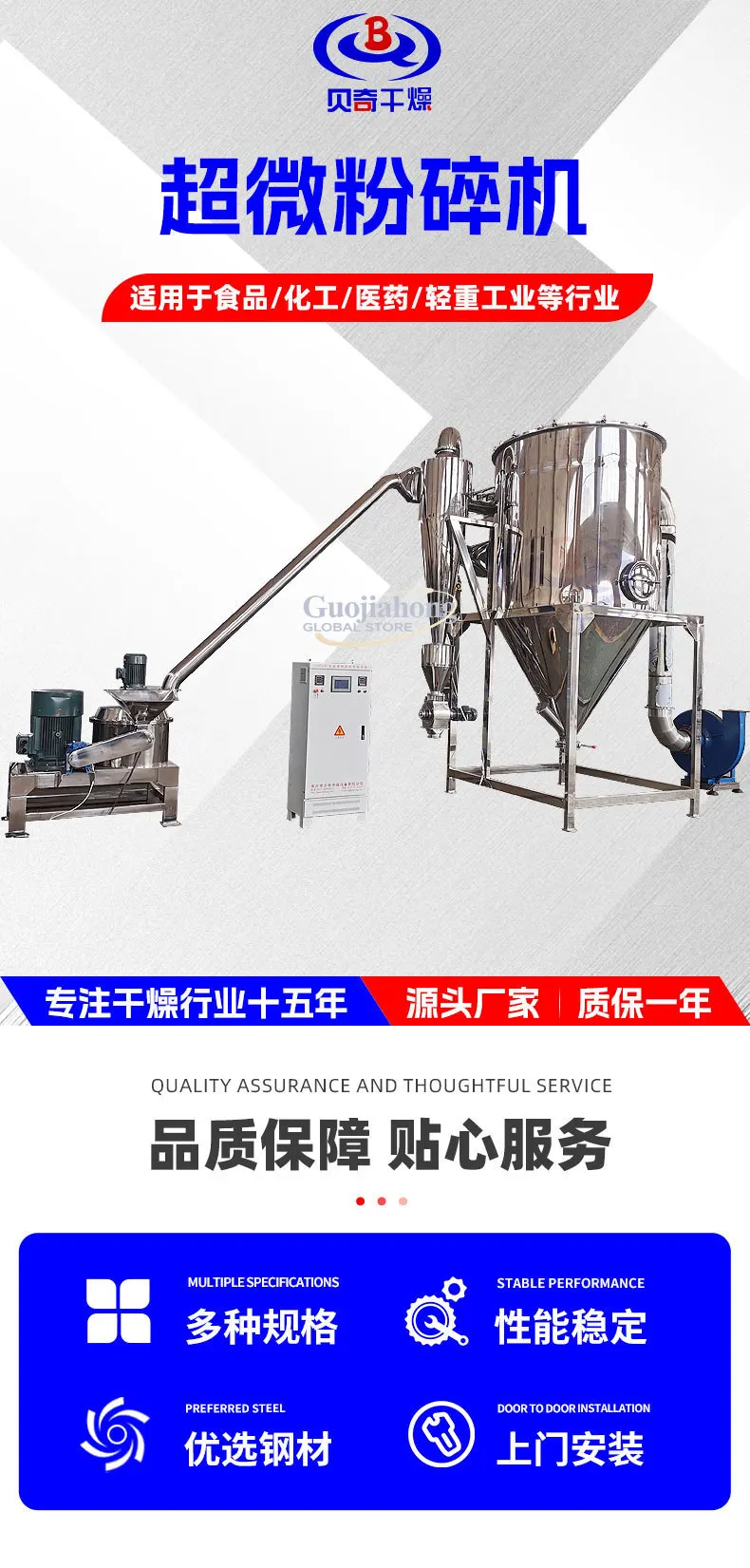 كسارة الخبز المصنوعة من الفولاذ المقاوم للصدأ متناهية الصغر، مسحوق صيدلانية كسارة متناهية الصغر، مطحنة كبريتات البوتاسيوم الكيميائية