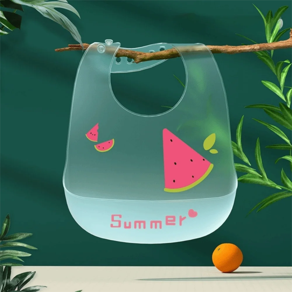 

Портативные нагрудники с мультяшным принтом, мягкие силиконовые прозрачные нагрудники для кормления, водонепроницаемые регулируемые принадлежности для кормления