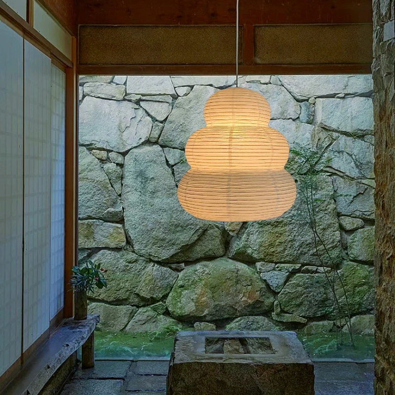 Noguchi Rice Paper Pendant Light for Home Decor Minimalist Japanese Paper Hanging Lamps for Living Room Home Decor Hanging Light