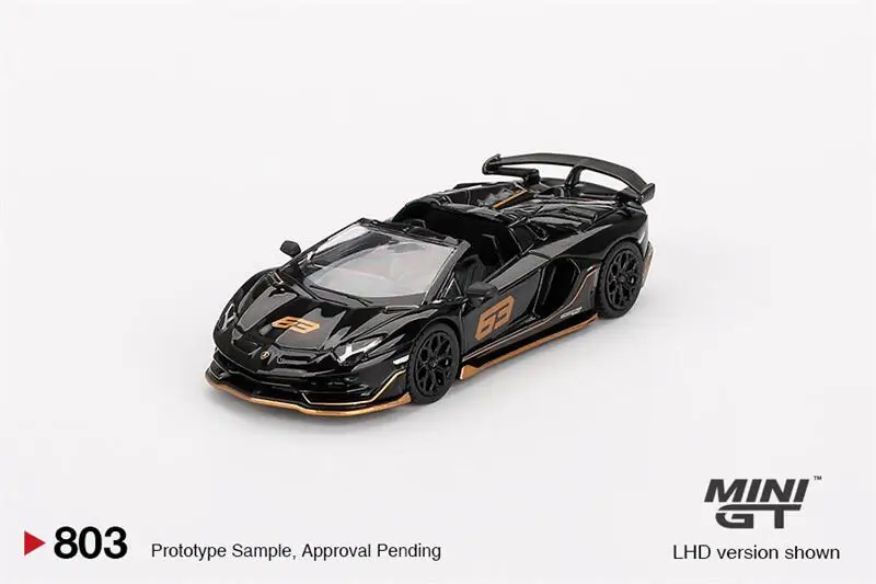 **Pre-Order** MINI GT 1:64 Aventador SVJ 63 Roadster Nero Aldebaran Black LHD Diecast Model Car