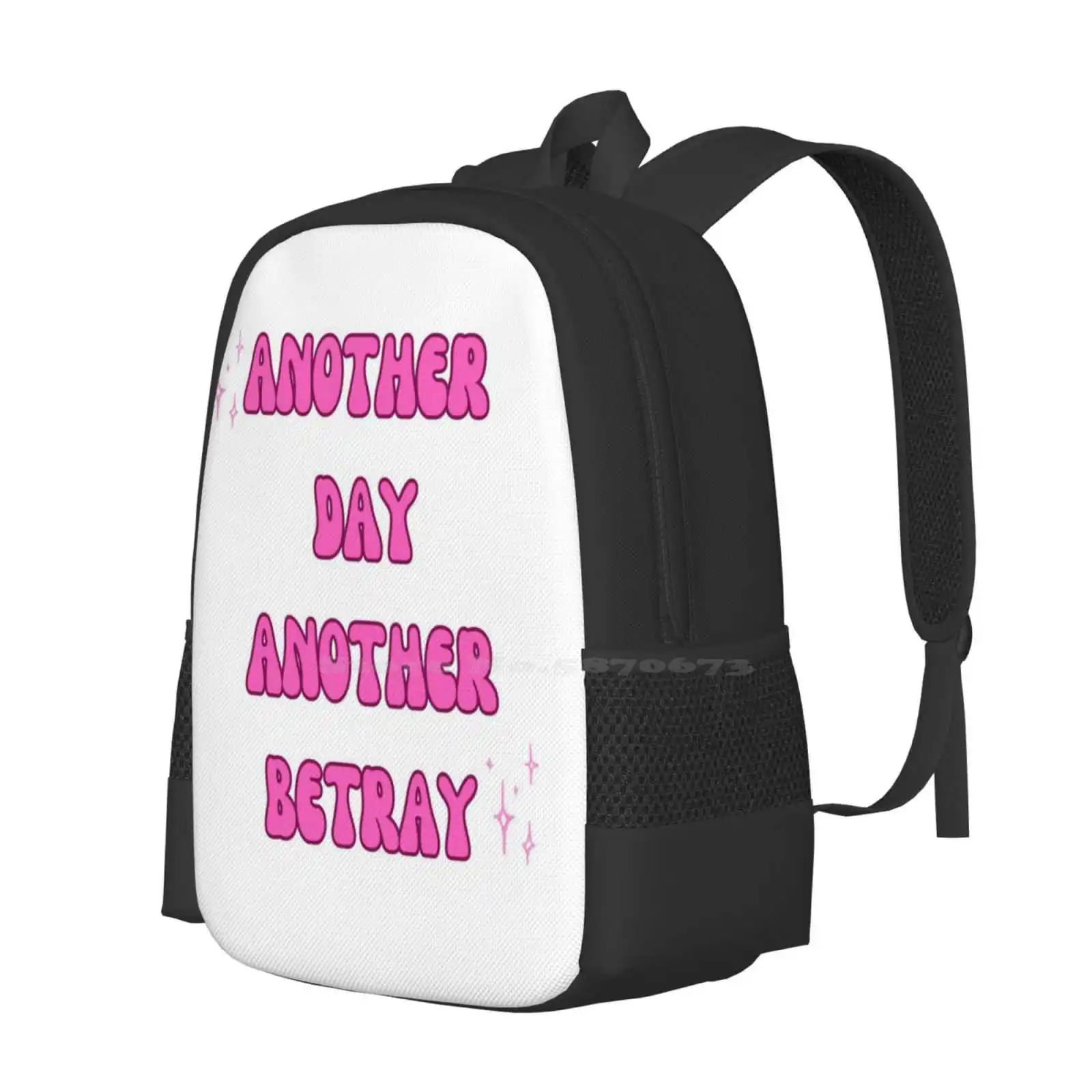 Another Day Another Betray Trope Hot Sale Schoolbag Backpack Fashion Bags Relatable Quote Funny Aesthetic Cool Meme Trendy Pink