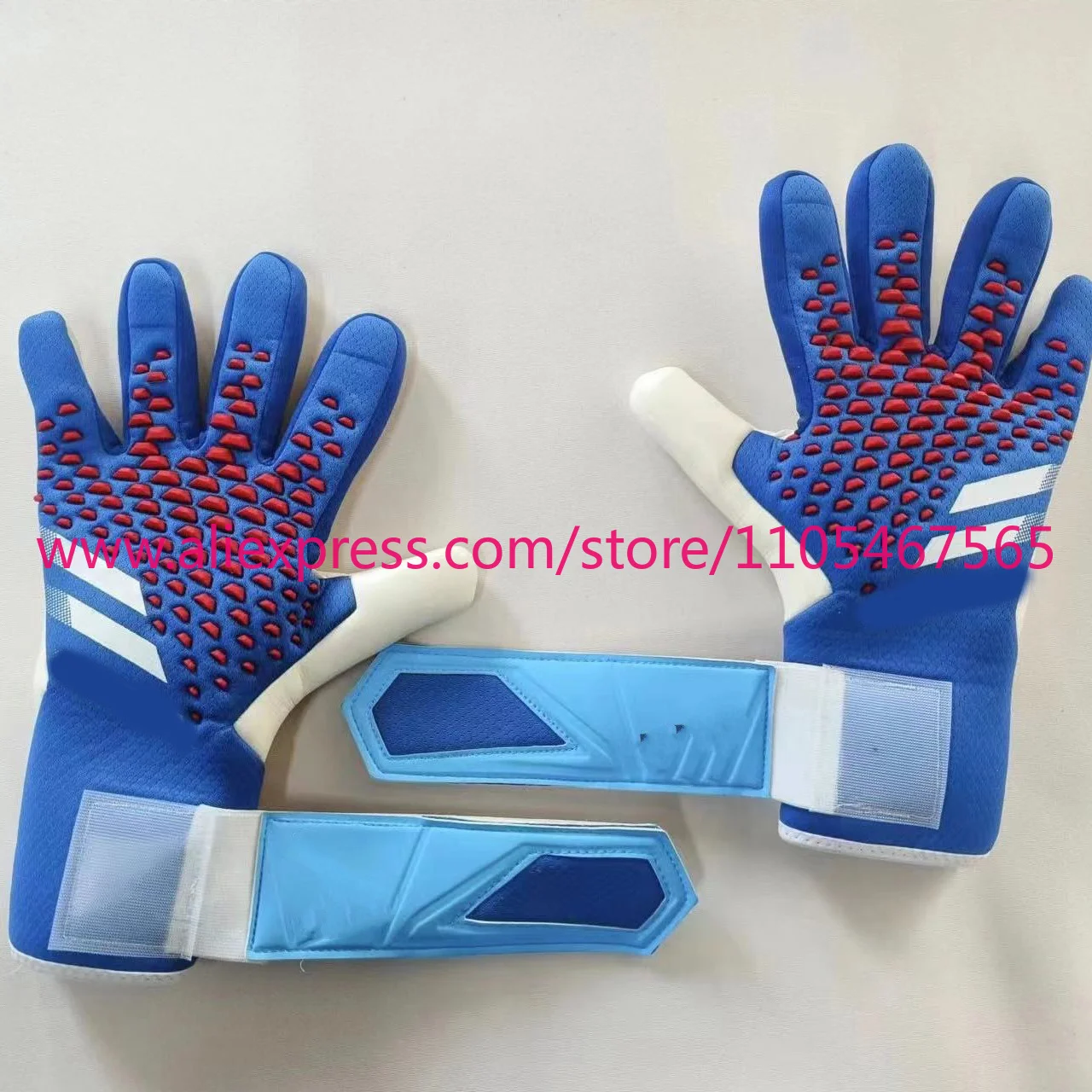 1PCS New Adults Finger Protection Professional Latex Football Soccer Goalkeeper Gloves With Adjustable Wrist Strap