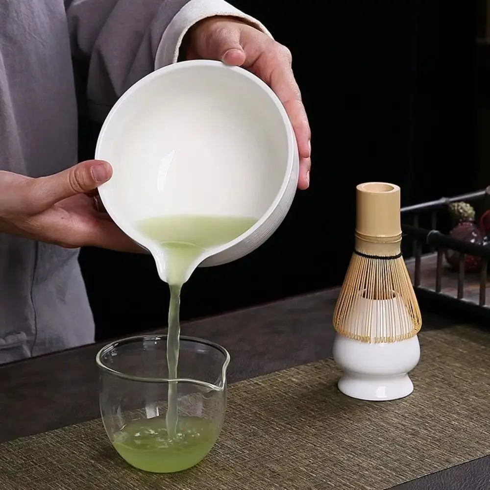 

Portable Ceramic Matcha Holder Smooth Solid Color Whisk Stand Holder Bamboo Matcha Chasen Holder for Tea Set Accessories