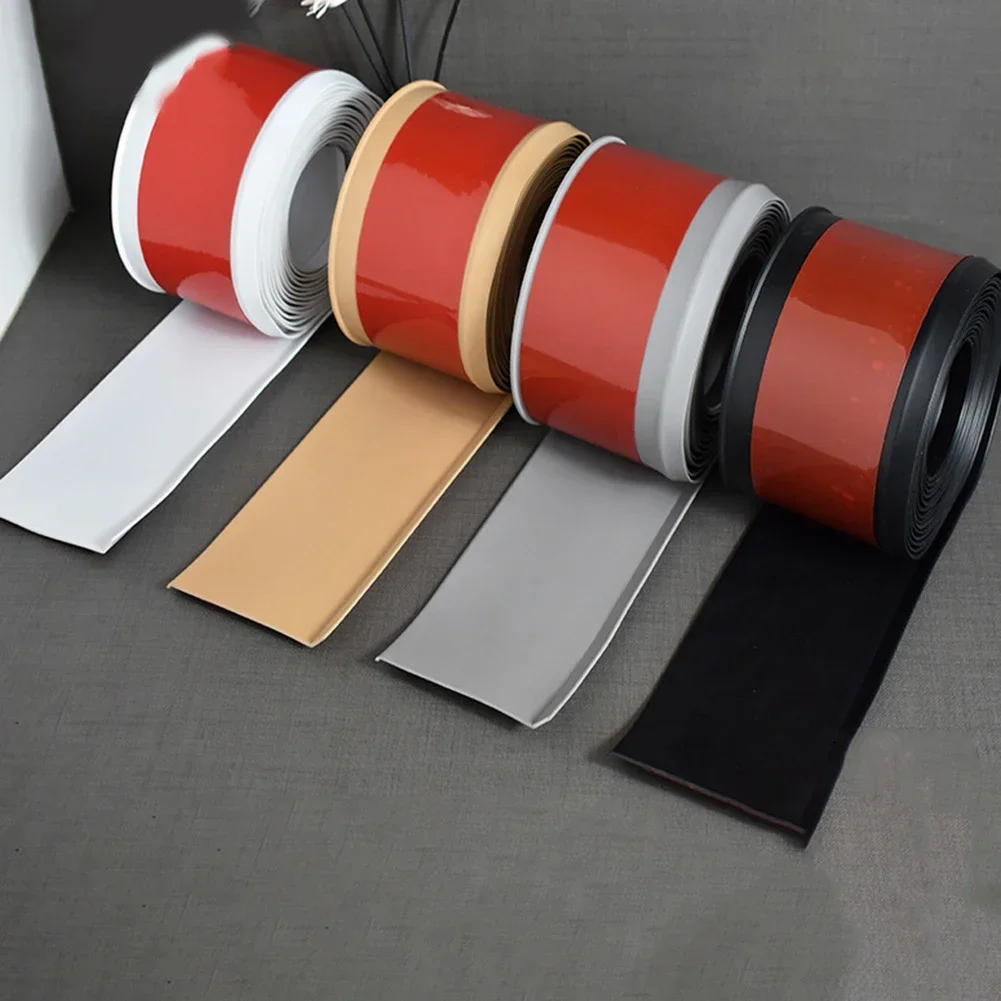 

PVC Skirting Line Self-adhesives Rubber Skirting Board Waterproof Edge Closing Strips For Living Room Background Baseboard Floor