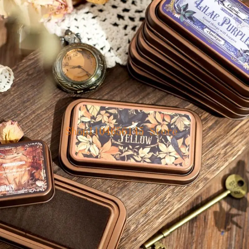 5ASD تجفيف سريع للحبر الحبر الحبر حبر وسادة الأسطورة في العصور الوسطى وسادة الحبر مع علبة معدنية للمشاريع #4