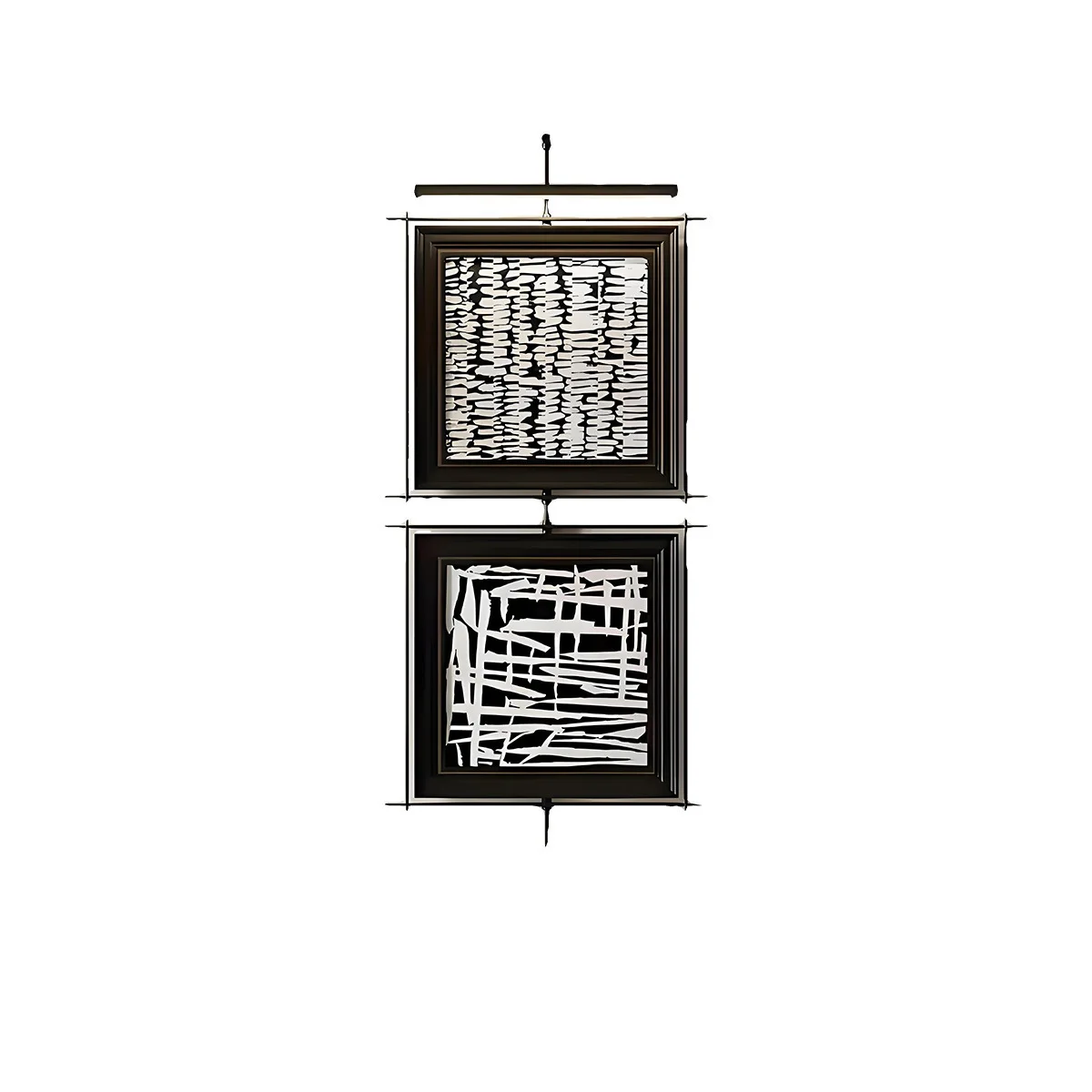 

New Chinese style metal wrought iron entrance decorative with lamp art living room hanging painting