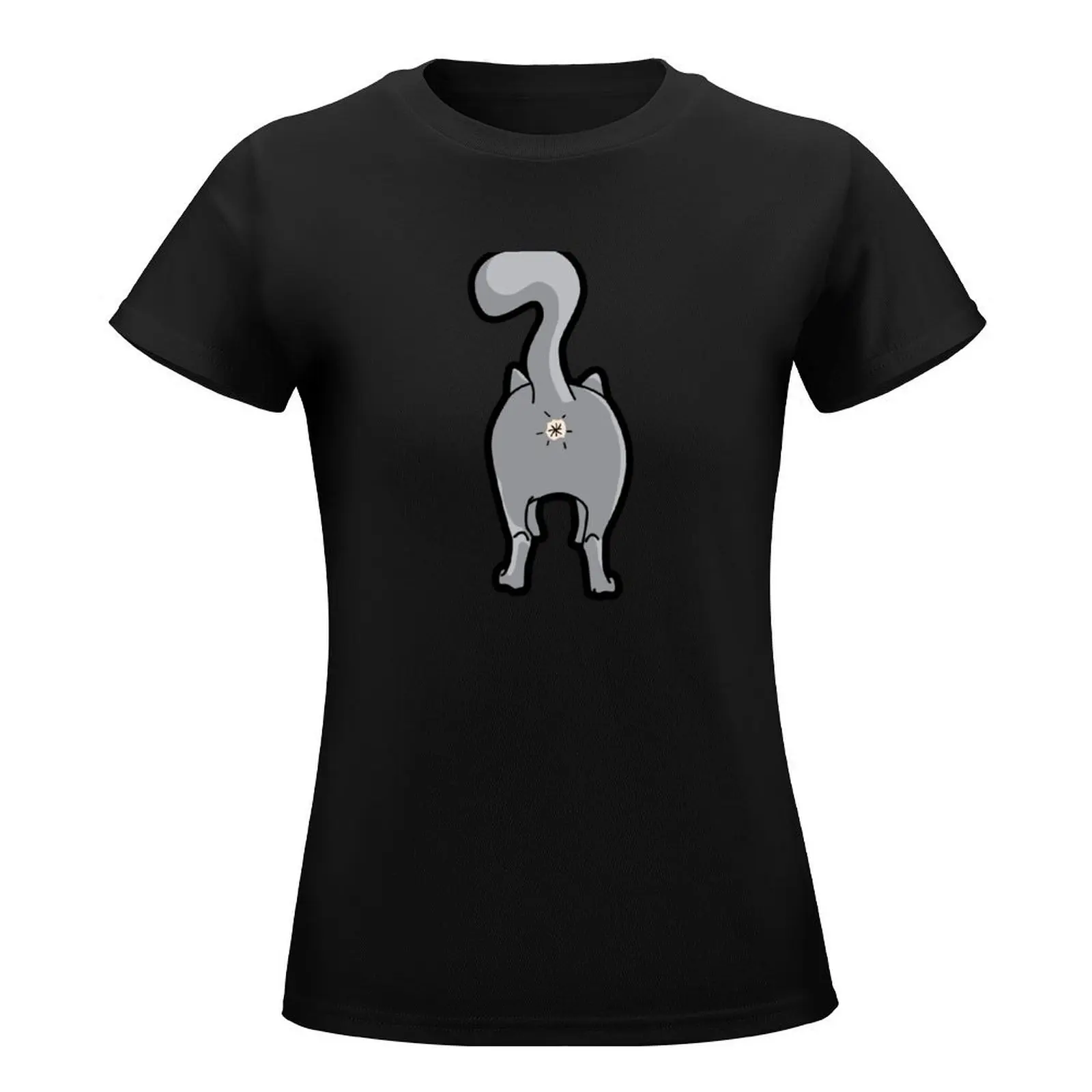 Cat Butt Art T-Shirt lady clothes Aesthetic clothing summer clothes summer blouses woman 2024