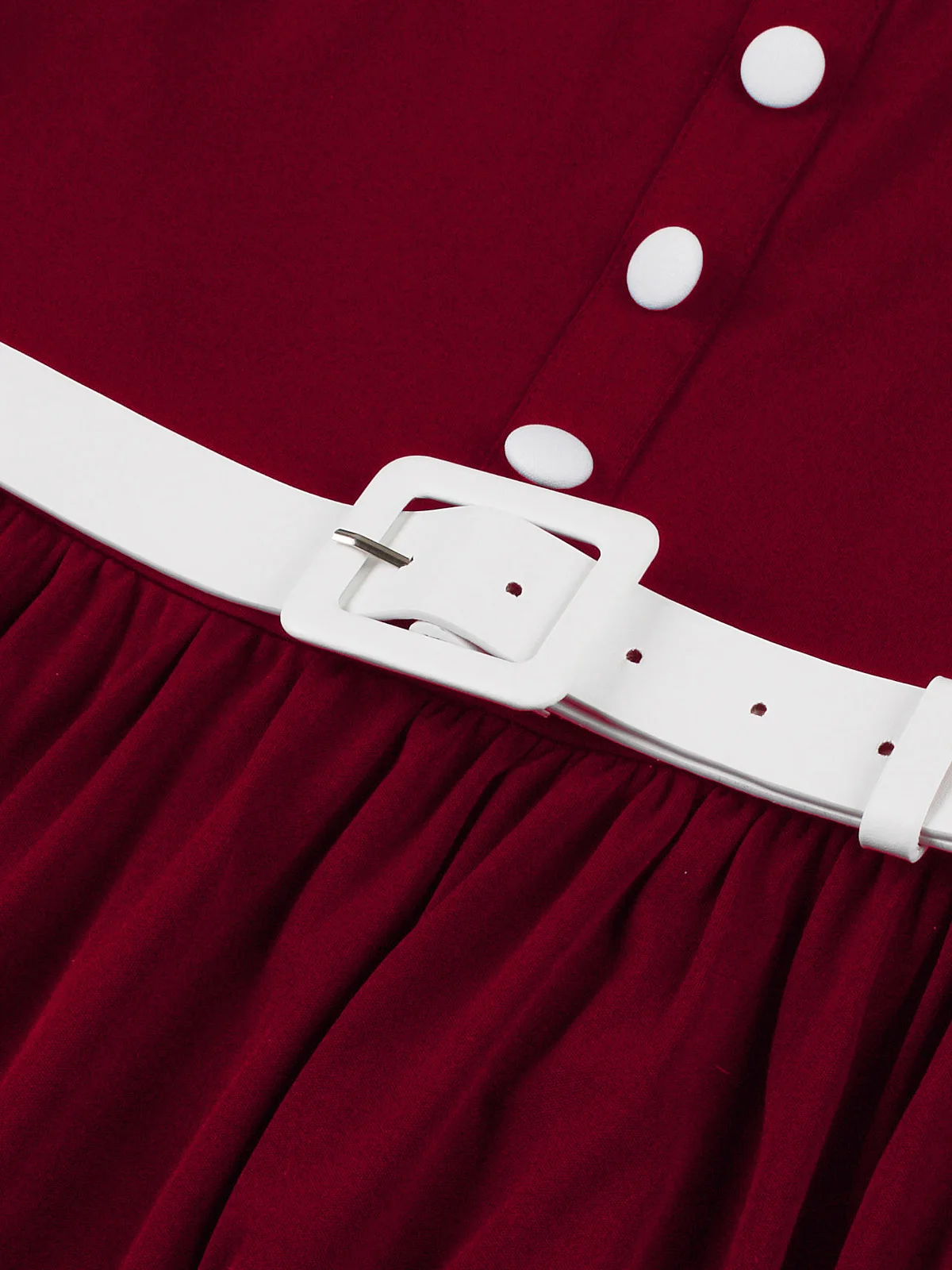 Tonval Spitzenbesatz bestickter Peter-Pan-Kragen Vintage 1950er-Jahre-Partykleidung für Frauen Knöpfe vorne mit Gürtel Midi-Swing-Kleider – Detail 10