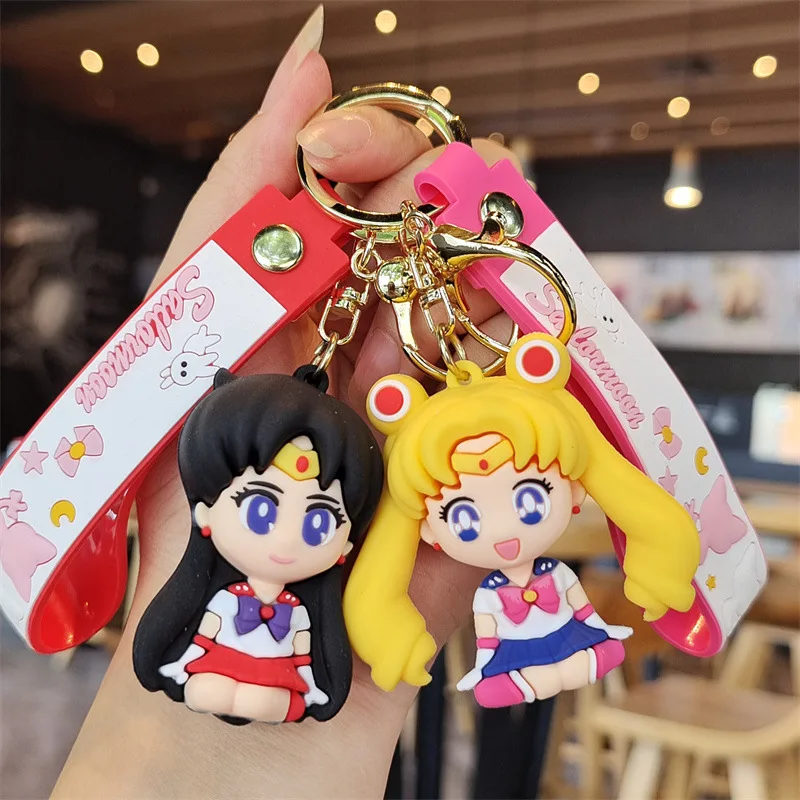 Sailor Moon Anime Cartoon Peripherals Tsukino Usag Hino Rei Mizuno Ami Bag Pendant Keychain Pendant Key Ring Doll Holiday Gift