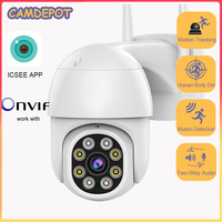 4K 8MP Outdoor IP Camera PTZ IP66 Color Night Vision Two Way Audio WiFi Camera Auto Track Area Alarm 1080P CCTV ICSEE LAN Port