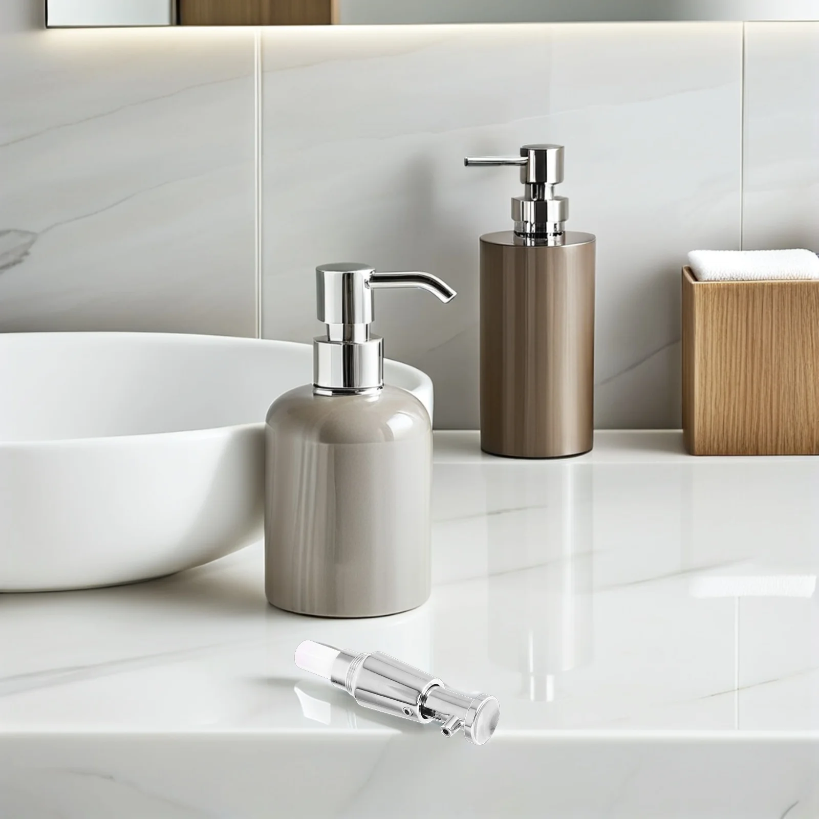 

Ручной дозатор мыла, сменная головка насоса из нержавеющей стали, герметичный для ванной комнаты, кухни, офиса, насос для дозатора мыла