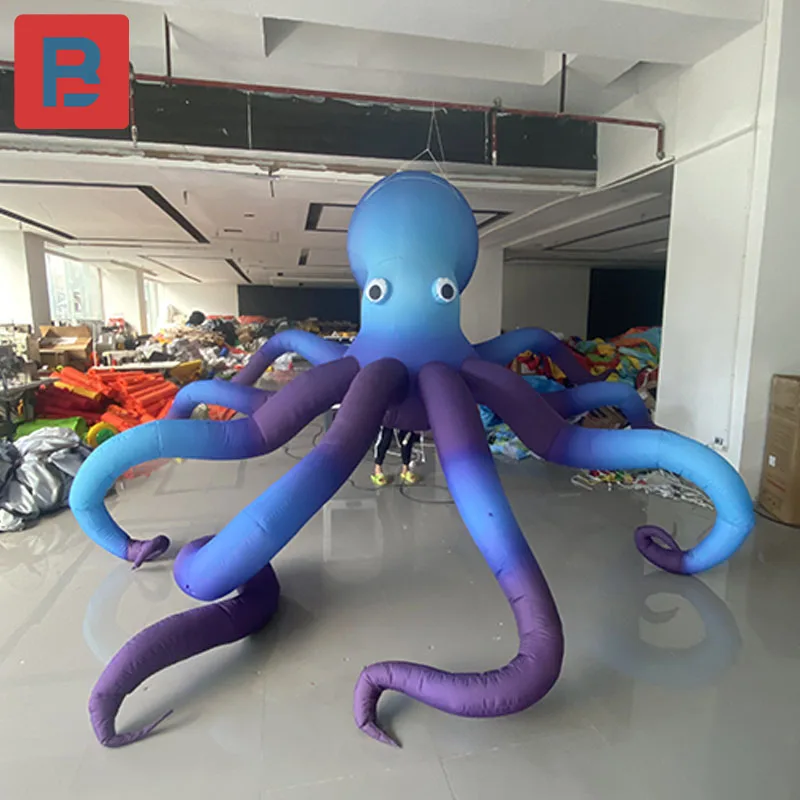 

Inflatable Octopus Model Blue Octopus Bar night club hanging decoration building façade ocean park atmosphere props