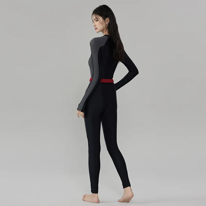 

Women Long Sleeve WaterProof Spandex Surfing Beach SwimWear One Piece Full Body Professional Outdoor Water Athletic Rash Guard