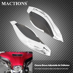Motorcycle Adjustable Smoke Batwing Fairing Side Wing Air Deflector For Harley Touring 2014-2025 Electra Glide Tri Glide FLHX