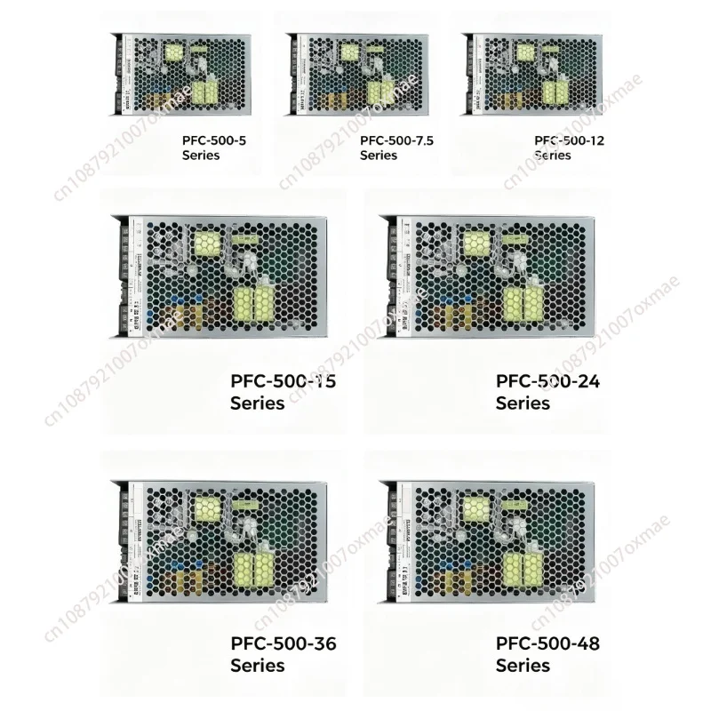 PFC-500 Series 5V 7.5V 12V 15V 24V 36V 48V Industrial Switching Power Supply