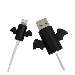 1Set Cartoon Data Cable Protector Angel Wing Cable Winder Charging Line USB Protector Cable Organizer