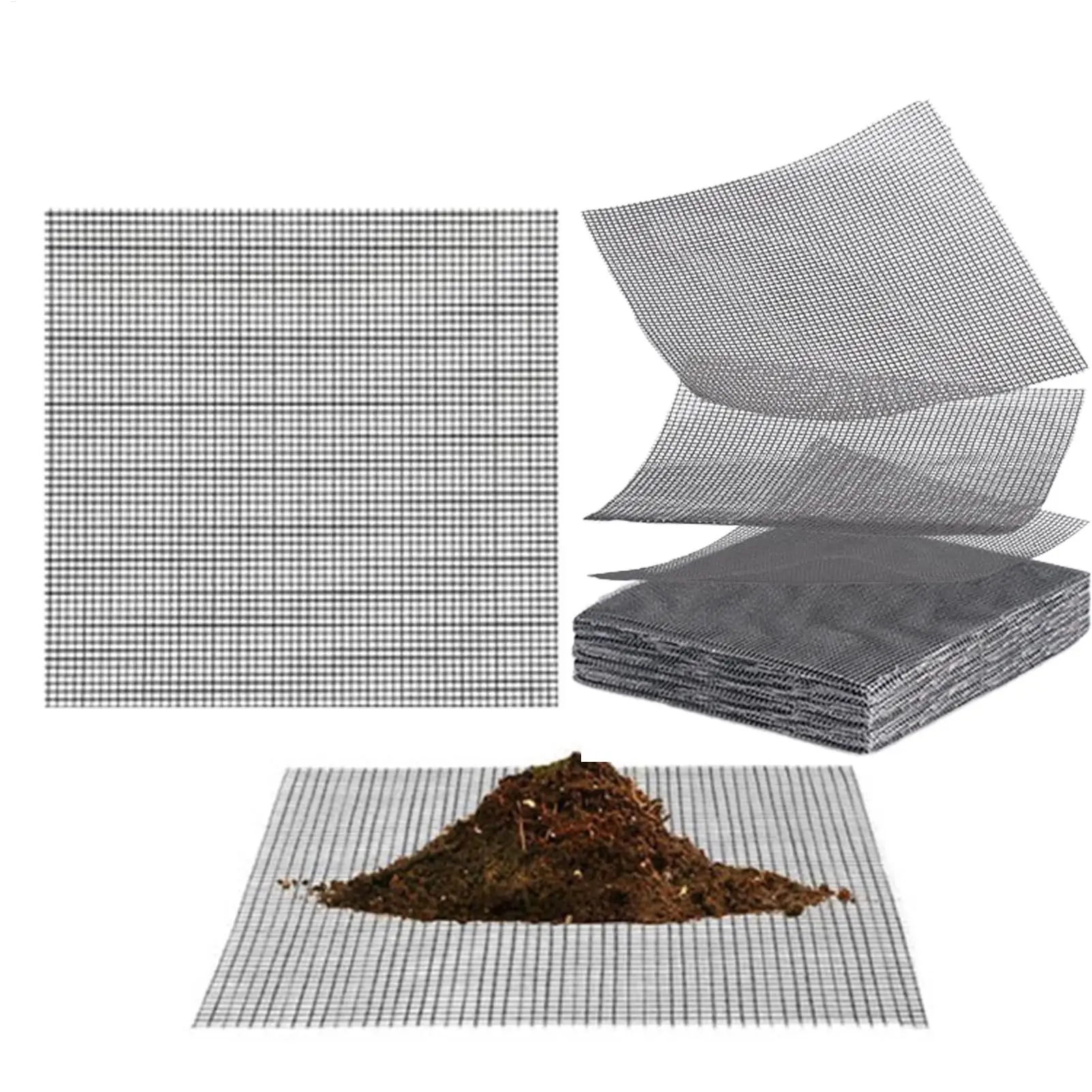 50PCS Plant Pot Mesh 4 Inch Reusable Cuttable Drainage Grid Mat Prevents Soil Leakage For Potted Plants, Indoor Outdoor Garden