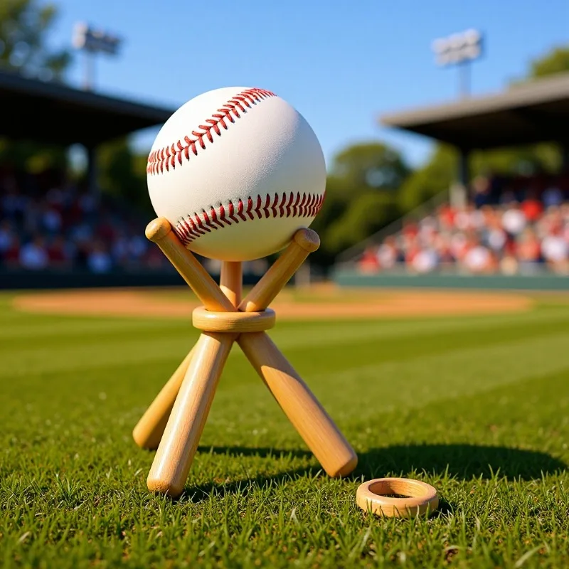 Soporte de Madera para Béisbol, Mini Soporte de Exhibición para Bate de Béisbol, Soporte para Pelotas de Golf y Tenis, Accesorios para Béisbol y Sóftbol
