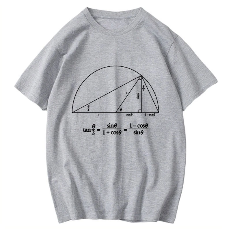 صيف جديد العلوم الرياضيات المثلثية وظيفة صيغة قصيرة الأكمام تي شيرت مستقيم-طالب أعلى جودة تي شيرت