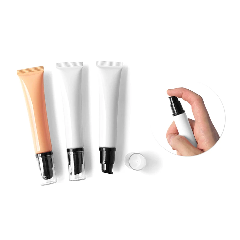 1 Pc Empty Squeeze Tube Soft Pump Head Massage Head Hose Sample Bottle Eye Cream Lip Gloss Lotion Cosmetic Container DIY Makeup