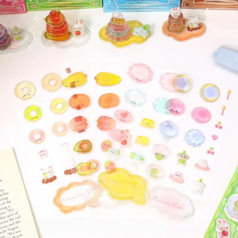 3D Stacked Crystal Cute Animal Stickers For Girls: Boys Classroom Prizes Handmade DIY Gift Favors
