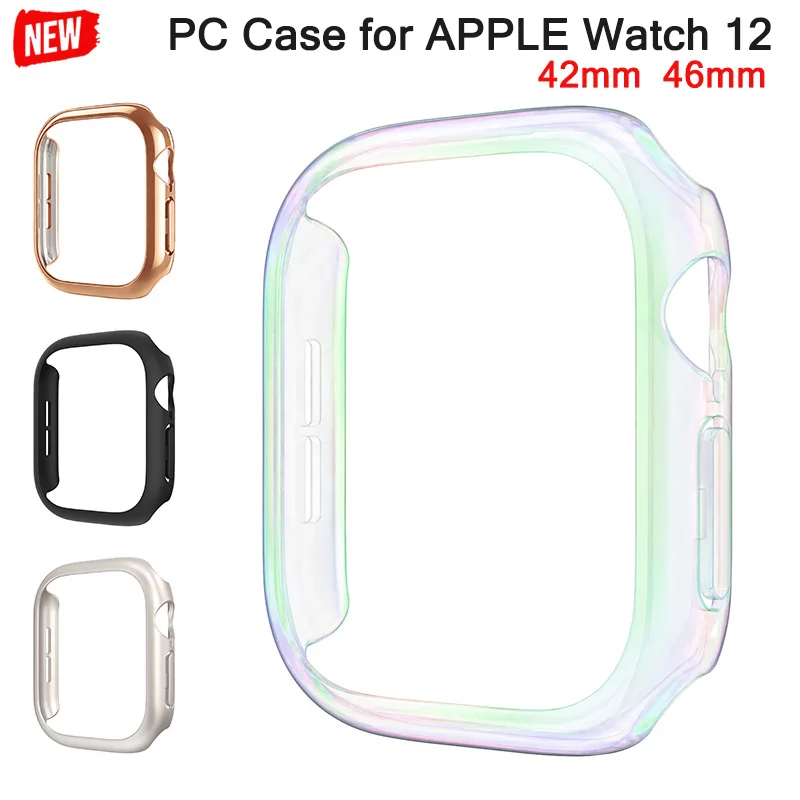 Scratch-resistant Hard Pc Bumper Case For Apple Watch 12 42mm Cover Accessories For IWatch Series 12 46mm No Screen Protector