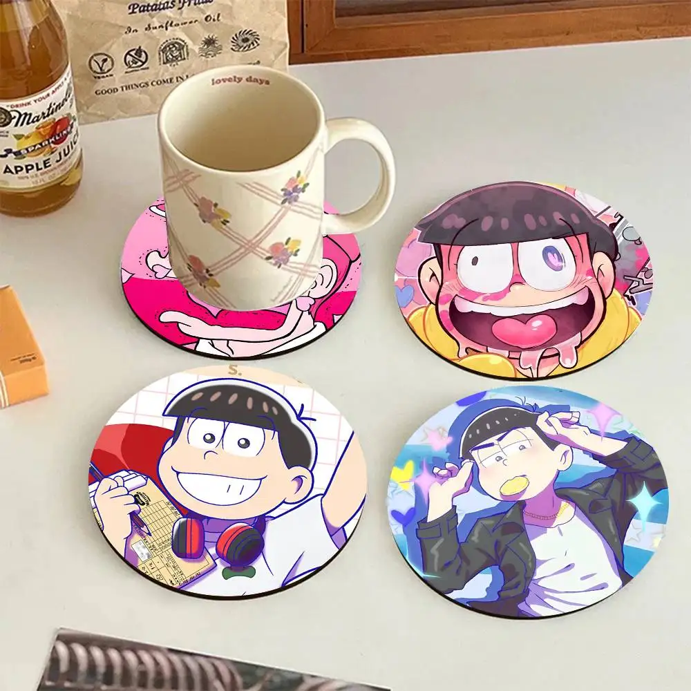 Anime Mr Osomatsu Round Wooden Coasters Suitable For Restaurants And Coffee Home Gift Choice Holidays