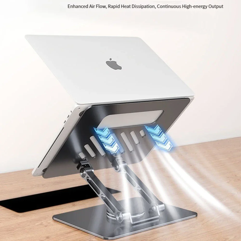 Laptop Stand 360° Rotatable Notebook Holder Liftable Desk Riser Stand Portable Metal Stand Compatible With 9.7-17.3 Inch Laptops